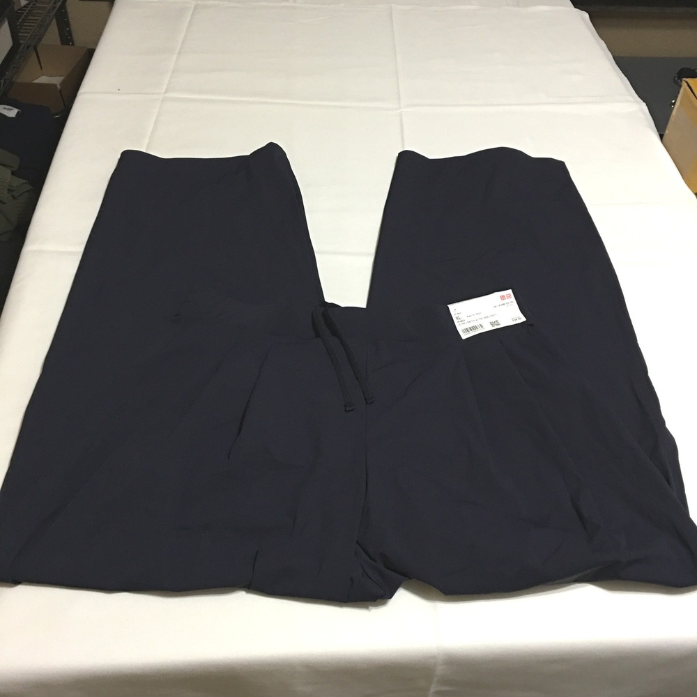 Uniqlo Ultra Stretch Active Wide Leg Pants Women XL Navy NWT $39.90